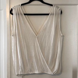 Soft joie ruched Grecian tank - white (L)